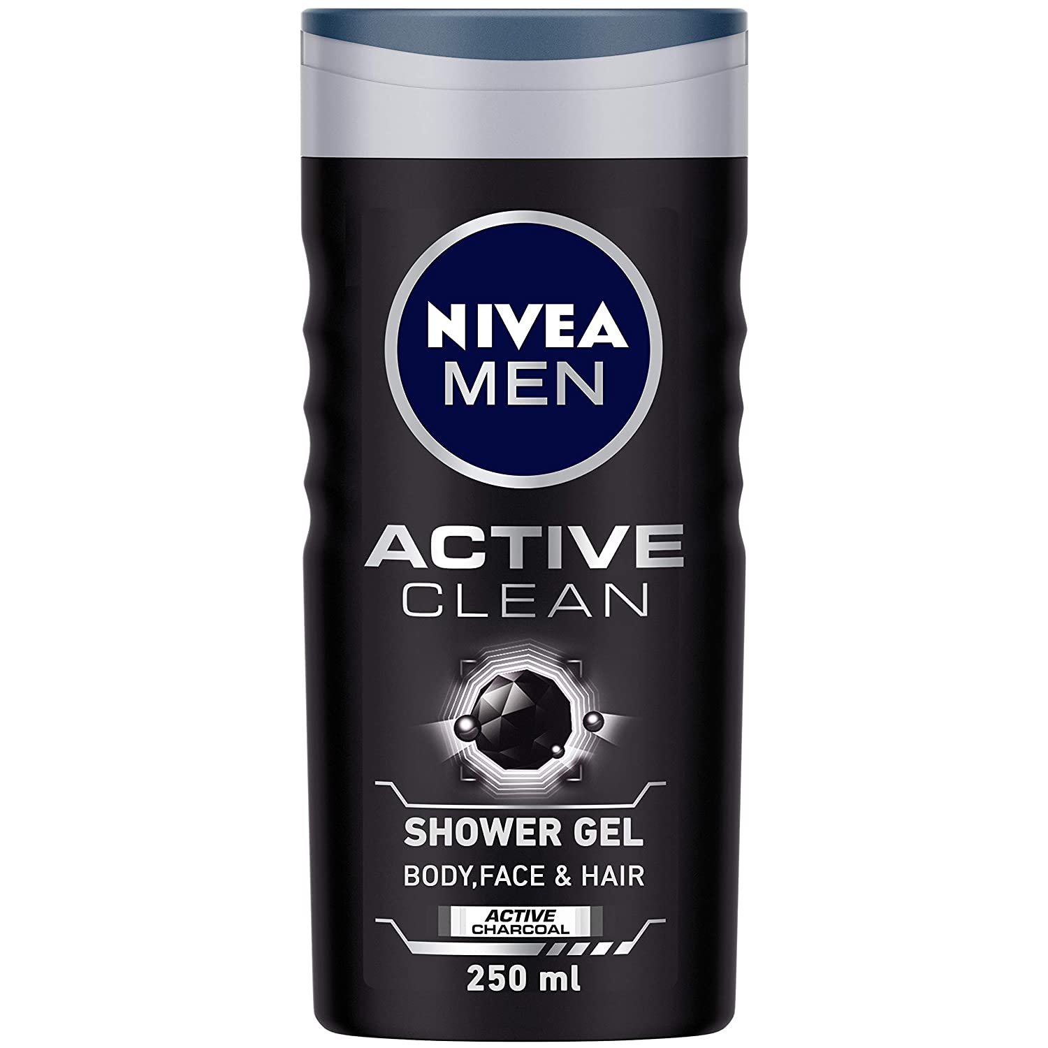Nivea Men Active Clean Charcoal Body,Face & Hair Shower Gel